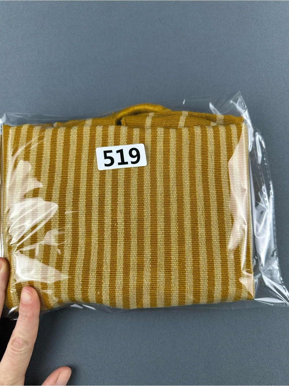 Mustard Yellow Striped Women’s Tote Bag 100% Cotton